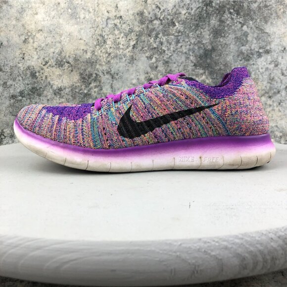 Nike Women's Size 8.5 Free RN Flyknit Hyper Purple Running Sneakers 831070-500 - Picture 7 of 15